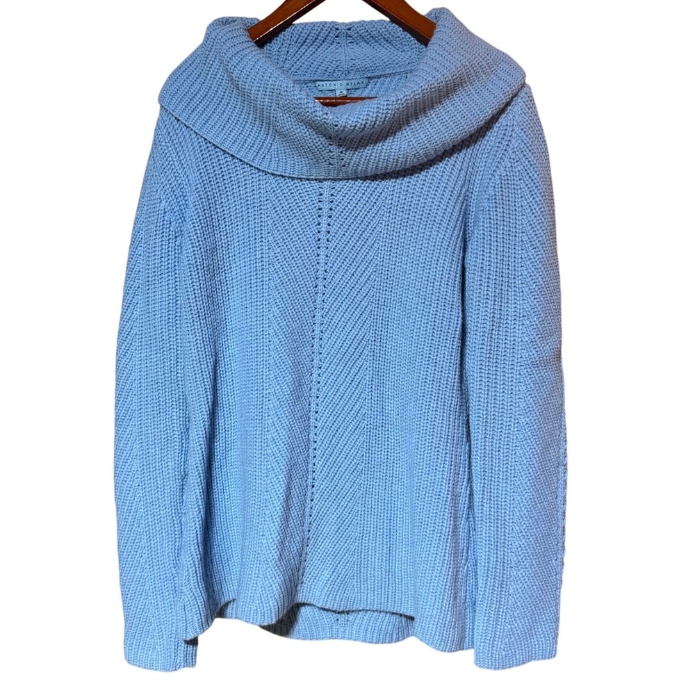 Antonio Melani Light Blue Wool Blend Cozy Cowl‎ Neck Sweater - Size Medium